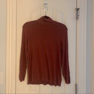 Dark Blush American Eagle Long-Sleeve Mock Neck